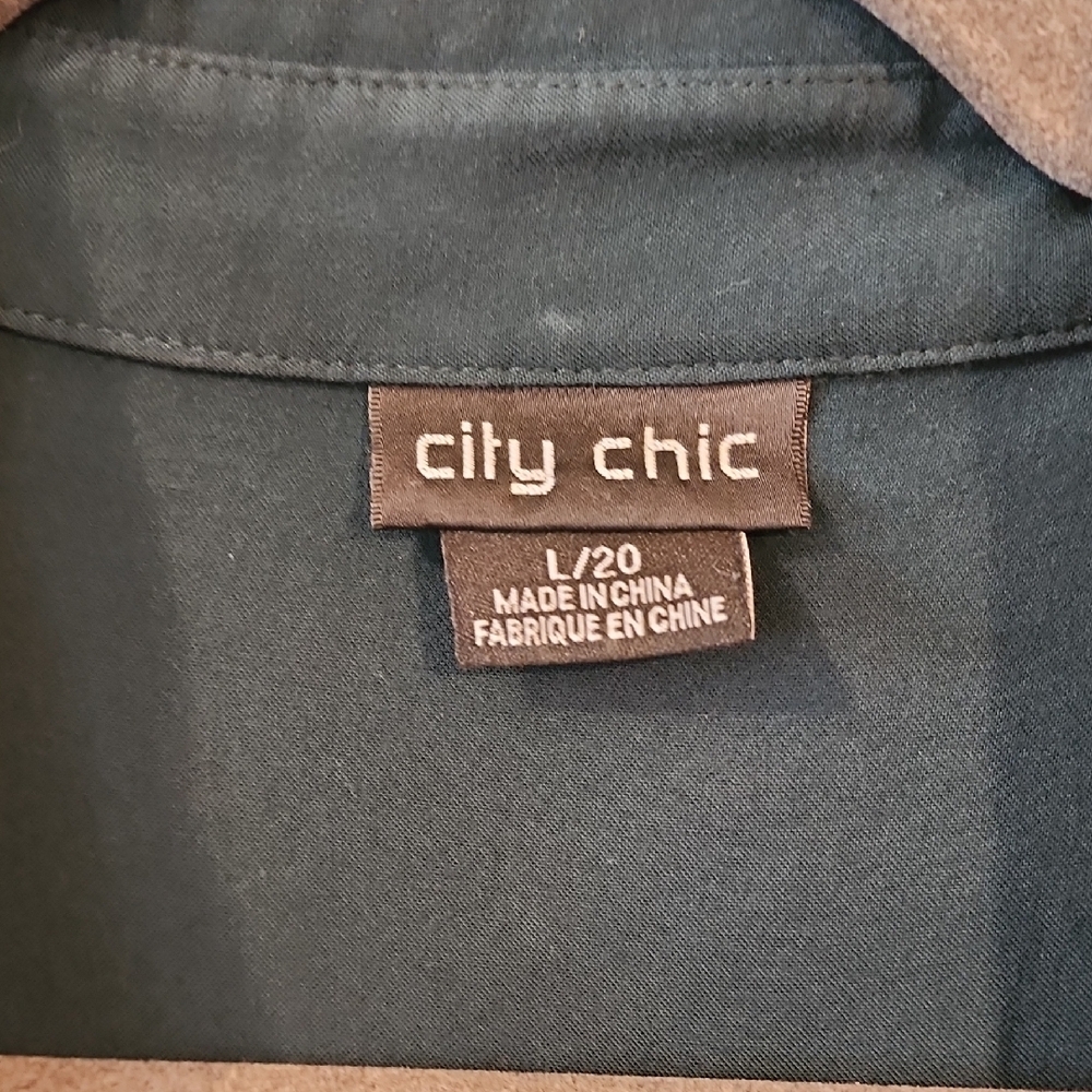 Chic Chic Size 20 Deep Teal Button-Down Women's S… - image 2